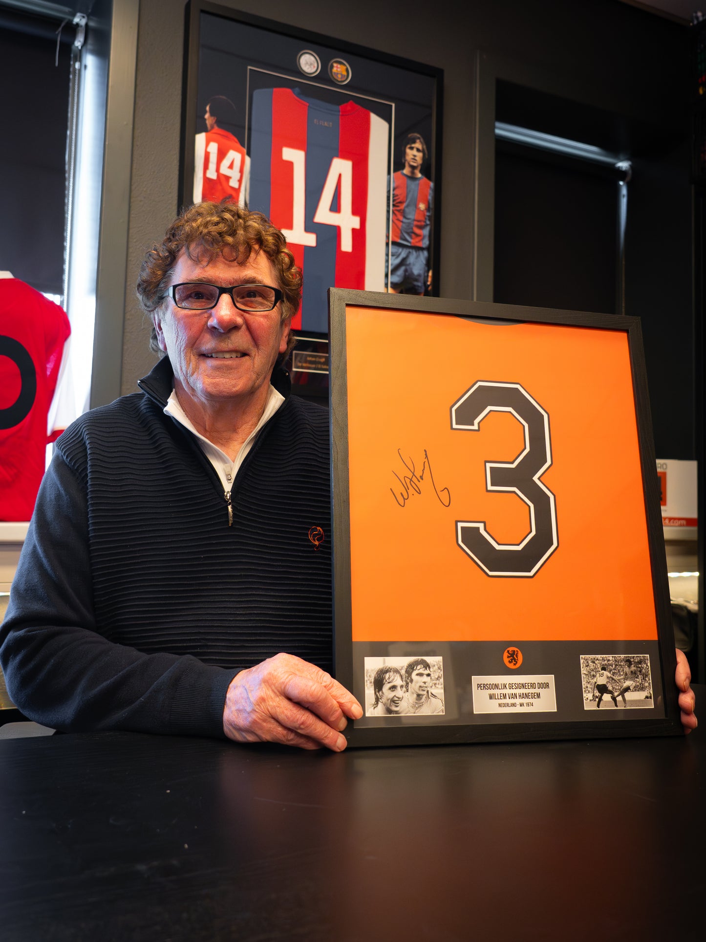 Willem van Hanegem - Poster Nederlands Elftal WK 1974 shirt