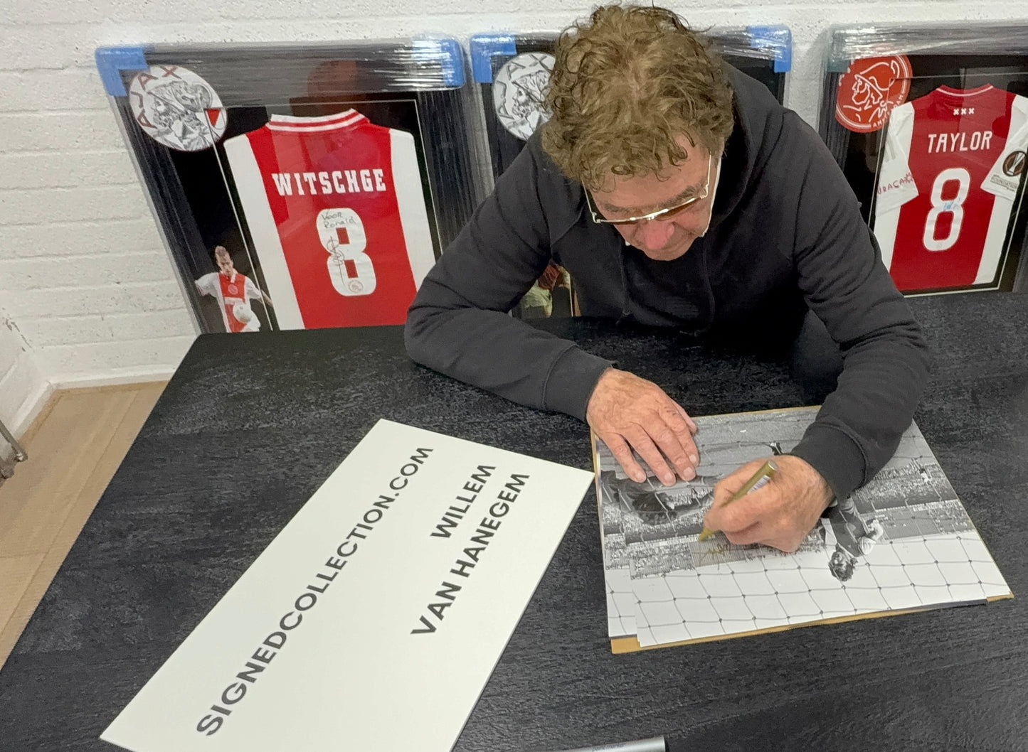 Willem van Hanegem - Feyenoord poster zwart-wit