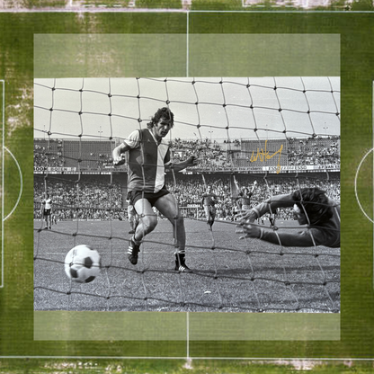 Willem van Hanegem - Feyenoord poster zwart-wit