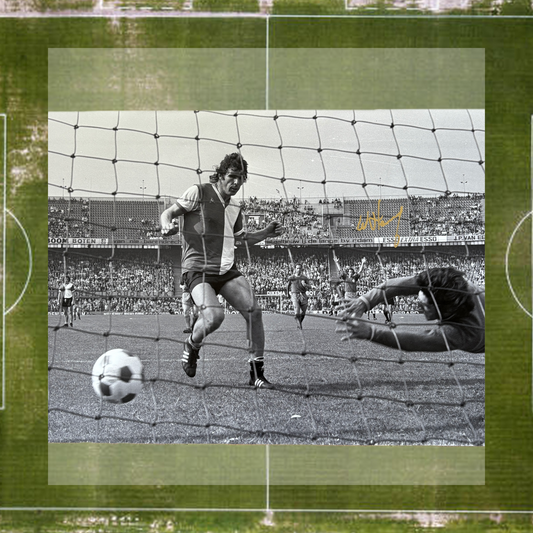 Willem van Hanegem - Feyenoord poster zwart-wit